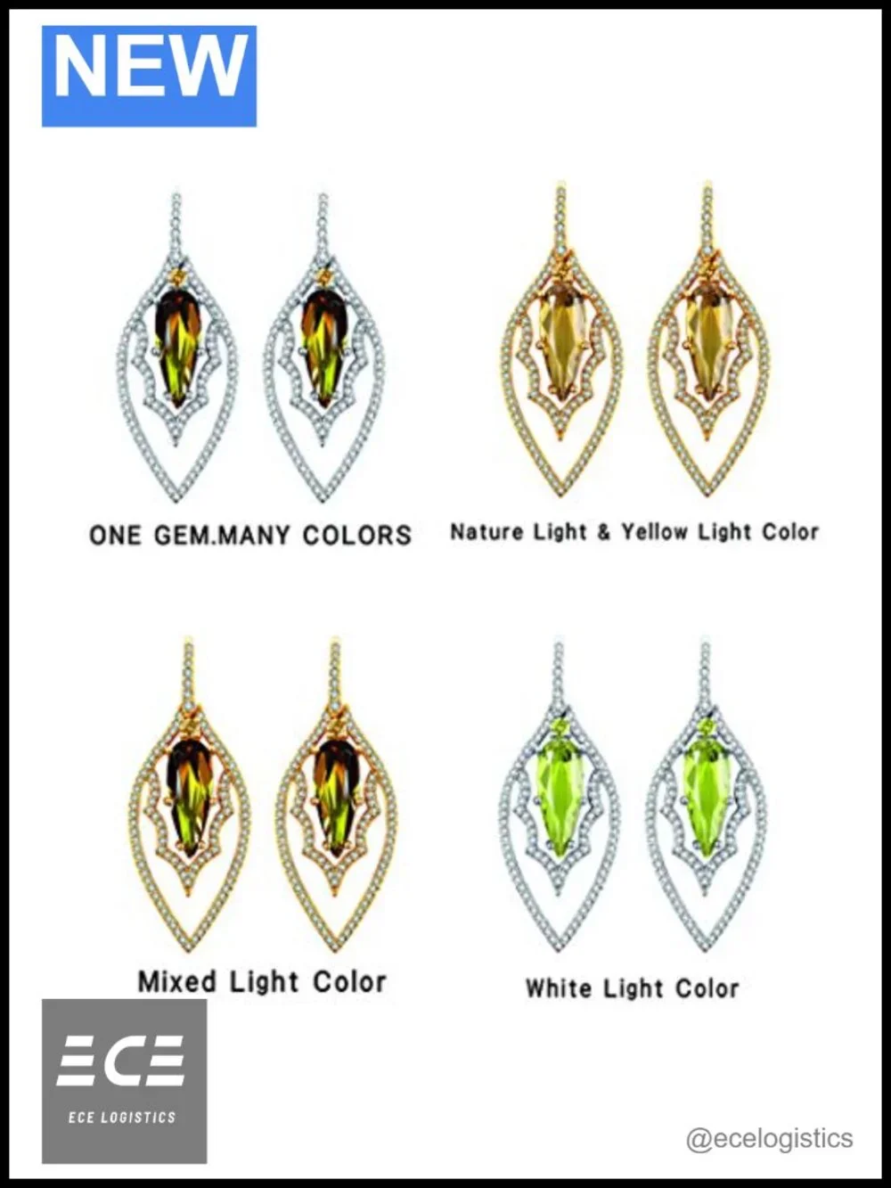 Sterling Silver Rhodium Plated Color Change Drop Dangle Earrings